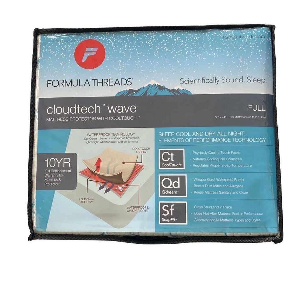 Formula Threads NWT Cloudtech Wave Cooling Mattress Protector 54x75  Waterproof